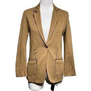 Majestic Filatures Fitted Cotton Cashmere Fitted Raw Edge Blazer Size 1